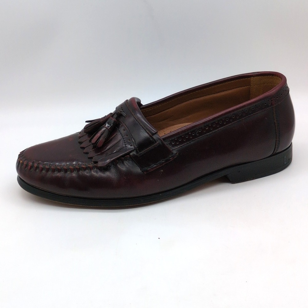 Bass Shoes Mens Grammer Brown 11EE Leather Loafers Kiltie Tassel Fringe